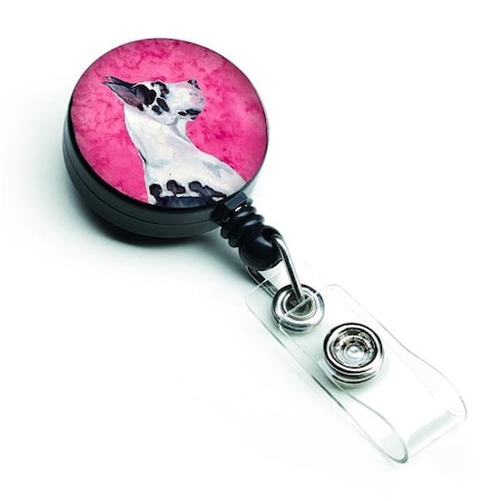 Carolines Treasures LH9371PKBR Pink Great Dane Retractable Badge Reel